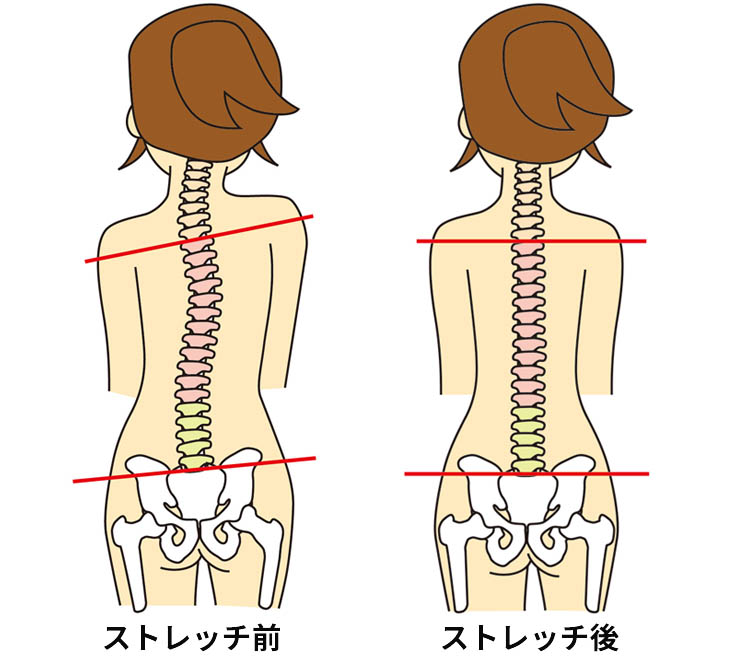 脚の長さが違う「骨盤回し」ストレッチ体操方法結果
